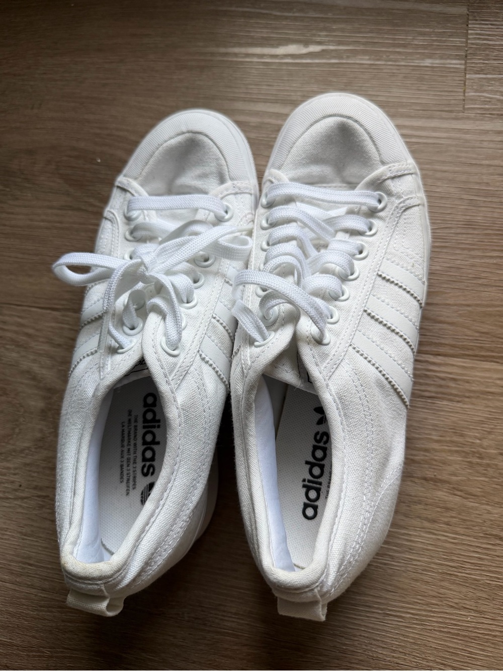 Adidas White Low-Top Canvas Sneakers - Picture 3 of 3